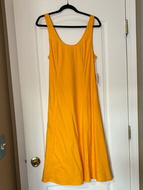 LC Lauren Conrad Mustard Yellow Midi A-Line Dress